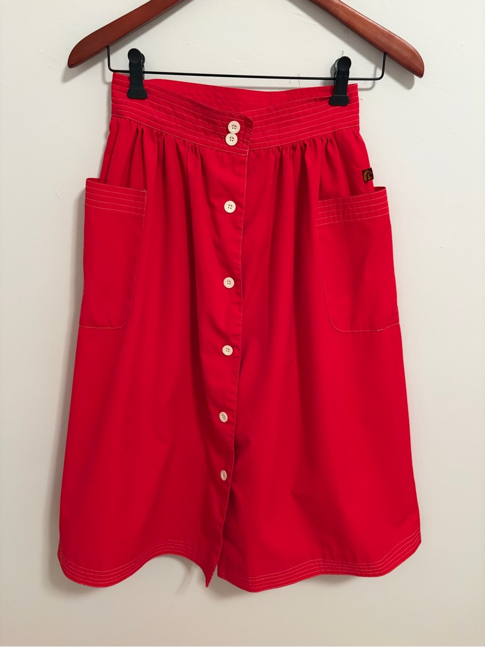 Vintage Jordache Red Button-Front Women's Skirt 6